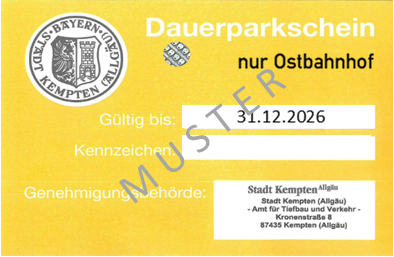 Dauerparkschein Muster